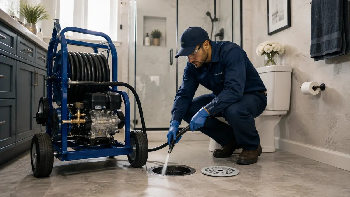 Bathroom Drain Hydro Jetting in Blue Jay