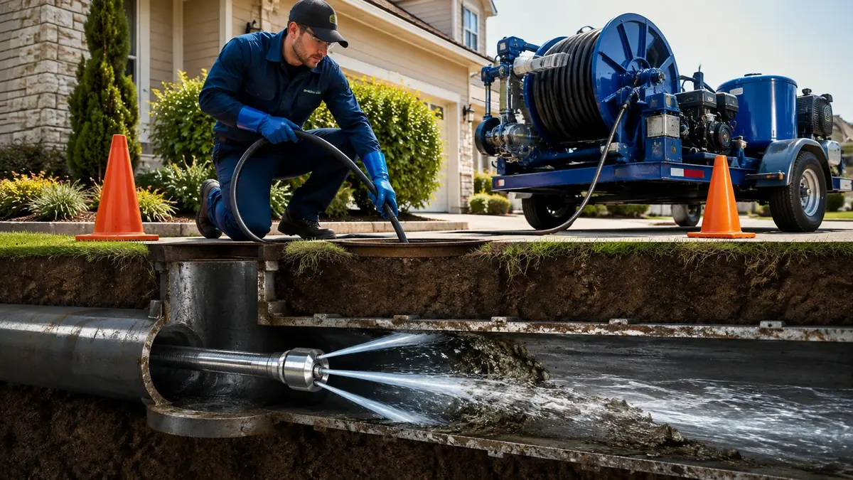 Main Sewer Line Hydro Jet Cleaning in Blue Jay