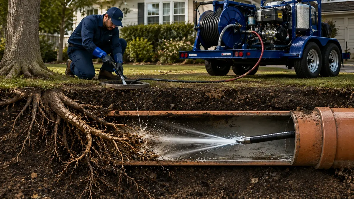 Tree Root Removal with Hydro Jetting in Blue Jay